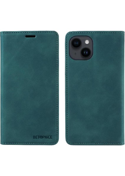 Iphone 14 Için Pu Deri Manyetik Folio Cüzdan Koruyucu Telefon Kılıfı (Yurt Dışından)