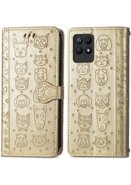 Realme 8i Kısa Kayış Karikatür Hayvanlar Için Darbeye Telefon Kılıfı (Yurt Dışından)