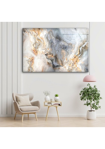 Beyaz Mermer Desenli Cam Duvar Tablosu modelleri