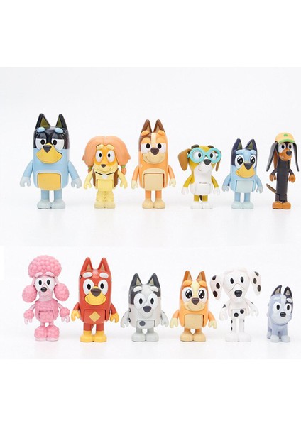 12 Adet Bluey Çalma Süresi Anime Aksiyon Figürü Pvc Oyuncaklar Koleksiyon Figürleri Arkadaşlar Hediyeler Için (Yurt Dışından)