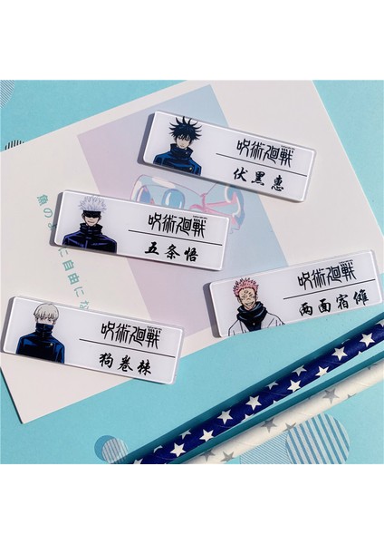 1 Adet Moda Anime Jujutsu Kaisen Cosplay Isim Rozetleri Yuji Itadori Gojo Satoru Fushiguro Megumi Akrilik Broş Pins Şekil Oyuncaklar (Yurt Dışından)