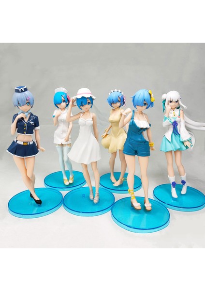 Yeni 6 Stil 16.5 cm Anime Re: Hayat Sıfır Rem'den Farklı Bir Dünyada Ram Hizmetçi Kız Figürü Pvc Şekil Koleksiyon Model Oyuncaklar (Yurt Dışından)