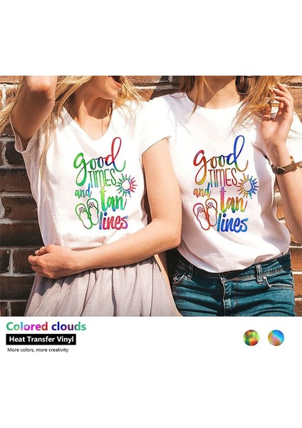 Adet Isı Transferi Vinil Levha Glitter Gökkuşağı Renkli Isı Transfer Kağıdı Yapışkan Destekli Dıy T-Shirt, Zanaat (Yurt Dışından) modelleri