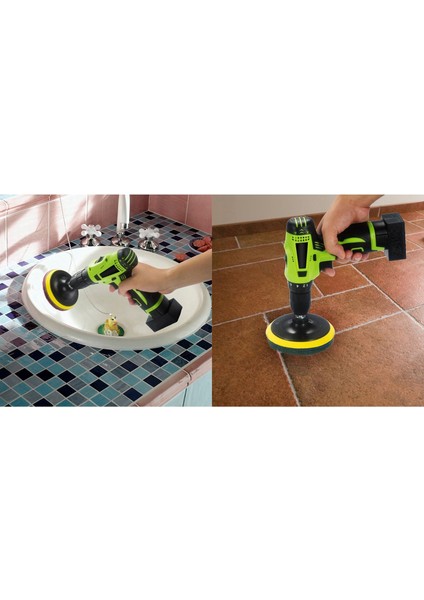 2 Takım Matkap Fırça Fayans Scrubber Ovma Pedleri Temizleme Kiti, Ağır Ev Temizlik Aracı - 5 Inç ve 4 Inç (Yurt Dışından)