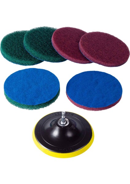 2 Takım Matkap Fırça Fayans Scrubber Ovma Pedleri Temizleme Kiti, Ağır Ev Temizlik Aracı - 5 Inç ve 4 Inç (Yurt Dışından)