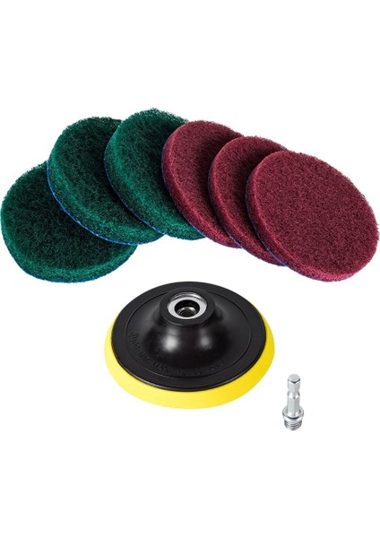 2 Takım Matkap Fırça Fayans Scrubber Ovma Pedleri Temizleme Kiti, Ağır Ev Temizlik Aracı - 5 Inç ve 4 Inç (Yurt Dışından)