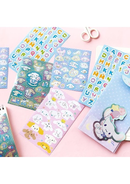 Sanrioed Kawaii Karikatür El Kitabı Etiket Seti My Melody Cinnamoroll Kuromi Purin Köpek Anime Zarf Sızdırmazlık Etiket Sevimli Çocuk Hediye (Yurt Dışından) modelleri