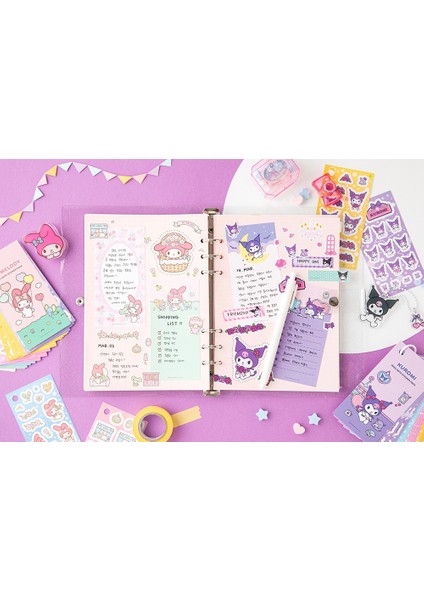 Sanrio Karikatür Sevimli Kulome Melodi Yugui Köpek Etiket Etiket Not Etiket Kartı Kombinasyonu Diy El Kitabı Not Kağıdı (Yurt Dışından)