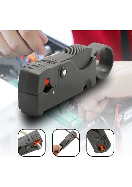 Adet Otomatik Tel Sıyırma Pensesi Koaksiyel Tel Striptizci Çok Fonksiyonlu Kablo Dönebilen Sıkma Pensesi Taşınabilir Kablo Kesici Aletler Kablo Striptizci Kabuk Soyma Pensesi (Yurt Dışından)