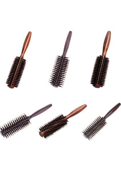 D7YD Domuzu Kıl Yuvarlak Şekillendirici Saç Fırçası Tarak Fön Makinesi Kıvırma Rulo Masaj Saç Fırçası Ahşap Saplı Kadın Erkek Için (Yurt Dışından)