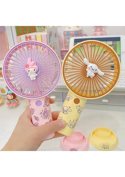 Kawaii Sanrioed Kawaii Cinnamoroll Kuromi My Melody Yaz USB El Masaüstü Küçük Fan Yatak Odası Braketi ile Şarj Fanı (Yurt Dışından) fiyatları