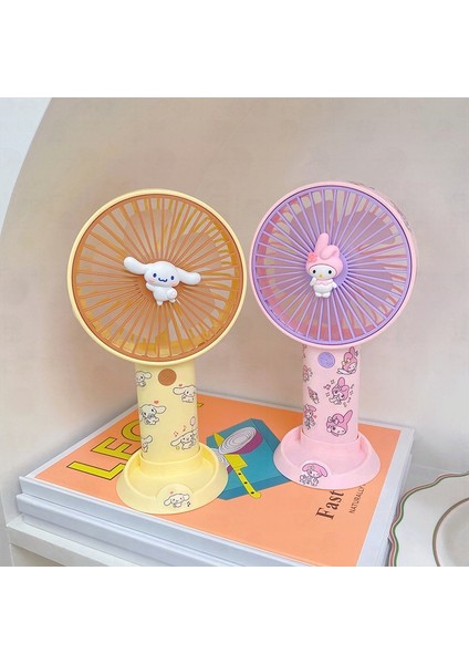 Kawaii Sanrioed Kawaii Cinnamoroll Kuromi My Melody Yaz USB El Masaüstü Küçük Fan Yatak Odası Braketi ile Şarj Fanı (Yurt Dışından) fırsatları
