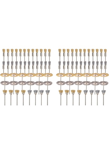 88 Parça Mini Tel Fırça Tekerlek Fincan Pirinç Çelik Tel Fırça Seti 1/8 Inç (3mm) Dremel Döner Aletler Için Sap (Yurt Dışından)