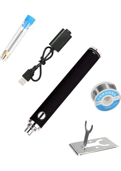 USB 5V Kablosuz Şarjlı Demir Şarj Edilebilir Havya Lehim Teli 510 Arayüzü Kaynak Onarım Araçları Siyah (Yurt Dışından)