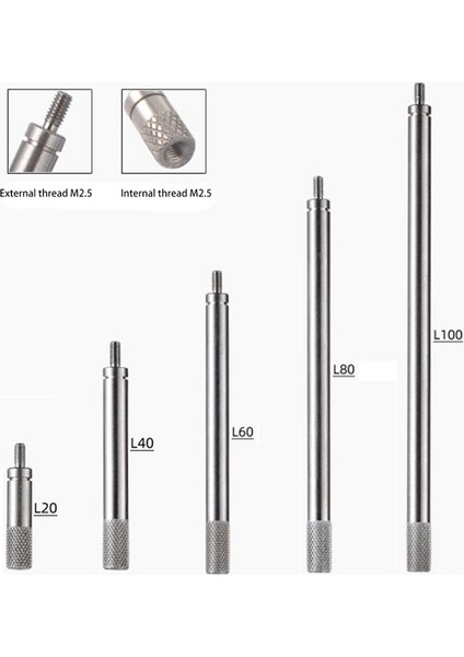 10 Adet Kadranlı Dijital Gösterge Hss Göstergesi Kadran Çubuğu Uzatma Kök Çubuk Seti M2.5 20 40 60 80 100MM Elektrik Ekipmanları (Yurt Dışından)