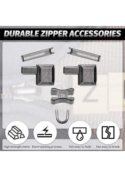 120 Parça Metal Fermuar Kafa Kaydırıcı, 4 Boyut Fermuar Alt Kaydırıcılar Tutucu Ekleme Pimi, Fermuar Stoper Onarım Aracı Kiti (Yurt Dışından) fırsatları