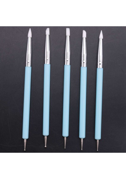 10X2 Yollu Top Styluses Süsleyen Aracı Silikon Renk Şekillendirici Fırçalar Kalem Polimer Kil Çömlekçilik Modelleme Tırnak Sanat (Yurt Dışından)