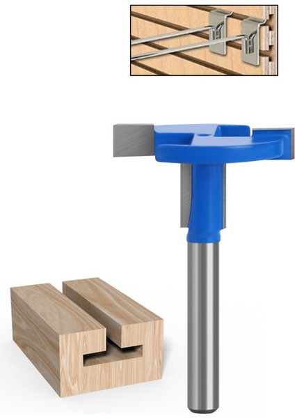 Freze Uçları Ağaç Işleme Freze Kesiciler Düz Kenar T Şekilli Bıçak 1/4 Inç Sap Çapı Planya Aracı Adaptörü (Yurt Dışından)