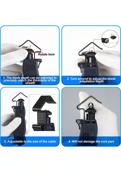 Yuvarlak Kablo Sıyırıcı Kablo Kılıfının Hızlı ve Doğru Bir Şekilde Çıkarılması Için Kablo Sıyırıcı, Çekirdeğe Zarar Vermeden Düzgün Kesim, 0,18-1 Inç (Yurt Dışından) fırsatları