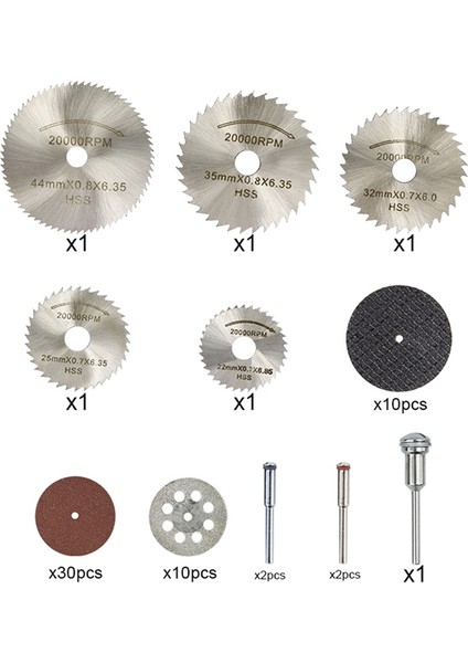 60 Adet Elmas Testere Bıçağı Seti Hss Mini Dairesel Testere Bıçağı Dremel Döner Aletler Için Reçine Kesme Tekerlekleri (Yurt Dışından)