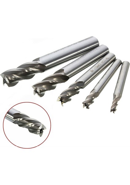 5 Adet/takım Düz Şaft Uçlu Freze Kesici 4 Flüt Hss Matkap Ucu 4/6/8/10/12MM Cnc Freze Aracı (Yurt Dışından)