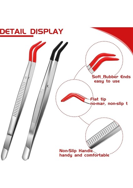 2 Adet Cımbız Kavisli Bükülmüş Kauçuk Ucu Cımbız Paslanmaz Çelik El Sanatları Cımbız Laboratuvar Takı Yapımı Için (Yurt Dışından) indirimleri