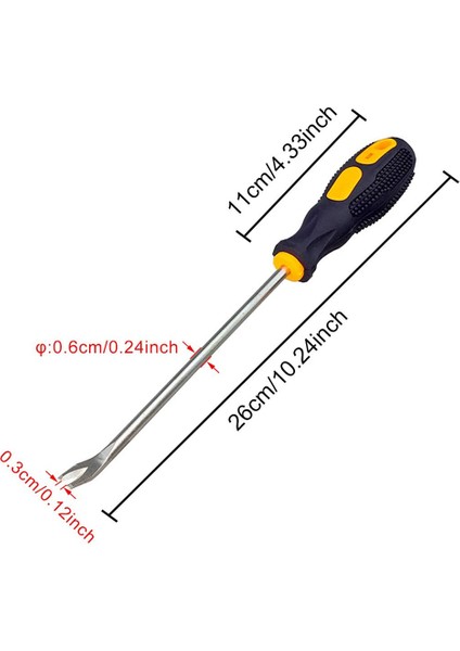 Paket Tırnak Çektirme 3mm U Uçlu Tornavida Tırnak Perçin Kaldırıcı Çektirme Zımba Sökücü Aracı (Yurt Dışından)