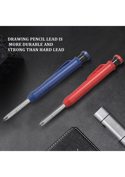 Mekanik Çizim Kalemleri-2 * Masif Ahşap Kalemleri (1 Mavi/1 Kırmızı-Kalem Kalemi Kaleme Dahildir) 14 * Yedekler (6 Kırmızı/3 Sarı/3 Siyah)-Mavi & Kırmızı (Yurt Dışından) modelleri