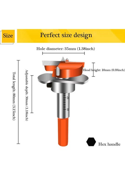 Menteşe Jig Matkap Kılavuzu Seti, Altıgen Saplı Ayarlanabilir 35MM Ön Uç, Gizli Menteşe Delme Jig Matkap Kılavuzu (Yurt Dışından) fiyatları