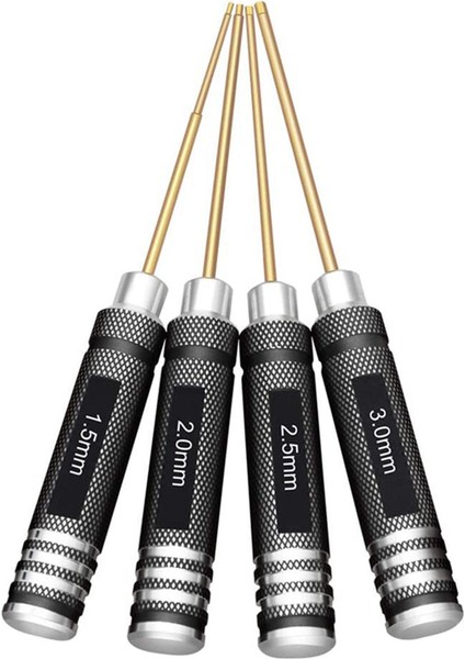4 Adet 1.5 / 2.0 / 2.5 / 3.0 mm Altıgen Tornavida Seti Çok Eksenli Fpv Rc Aracı Için Altıgen Anahtar Alet Seti (Yurt Dışından)