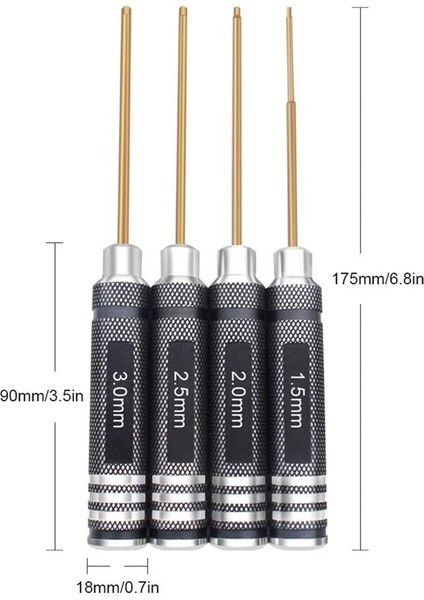4 Adet 1.5 / 2.0 / 2.5 / 3.0 mm Altıgen Tornavida Seti Çok Eksenli Fpv Rc Aracı Için Altıgen Anahtar Alet Seti (Yurt Dışından) modelleri