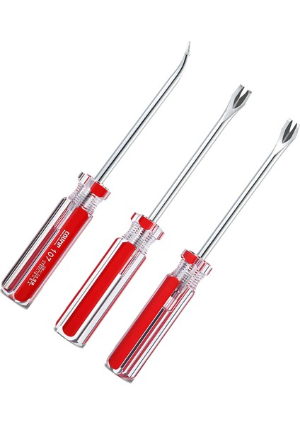 Zımba Çektirme Döşemesi-3 x Punta Çekici Tornavidalar-Kırmızı ve Gümüş (Yurt Dışından) indirimleri