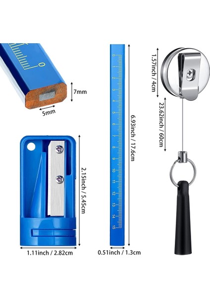 Lkpcıgcxm 20 Inşaat Kalemi, 2 Kalemtıraş ve 2 Silikon Geri Çekilebilir Kalemlik, Kalem Kesici Işaretleme Aleti Seti (Yurt Dışından) modelleri