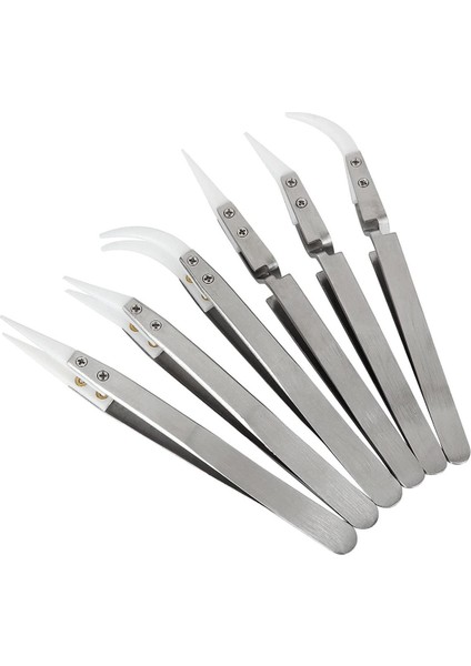 1 Takım Iletken Olmayan Hassas Seramik Ters Lehim Cımbız Anti-Manyetik Sivri ve Kavisli Uçlu Cımbız Seti (Yurt Dışından)