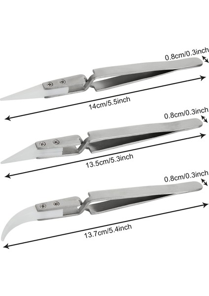 1 Takım Iletken Olmayan Hassas Seramik Ters Lehim Cımbız Anti-Manyetik Sivri ve Kavisli Uçlu Cımbız Seti (Yurt Dışından) fırsatları