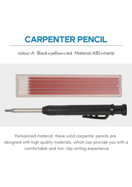 Ahşap Kalemi-2 x Siyah Ahşap Işleme Kalemleri 4 Kutu x Yedek (12 Siyah/6 Sarı/6 Kırmızı)-Fotoğraf Rengi A (Yurt Dışından) fırsatları