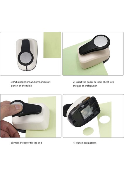 Dairesel Kağıt Delgeç-3 x Kağıt El Işi Zımbaları-Gri (Yurt Dışından)