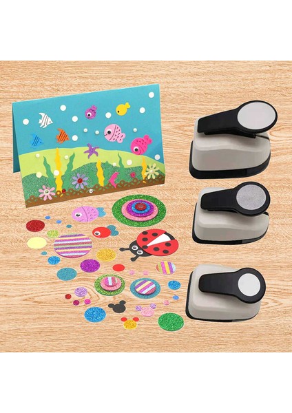 Dairesel Kağıt Delgeç-3 x Kağıt El Işi Zımbaları-Gri (Yurt Dışından) modelleri