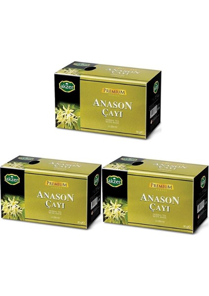 3 Adet Akzer Anason Çayı 60 Süzen Poşet