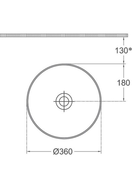 Infinity Tezgah Üzeri Lavabo 36CM Mat Beyaz