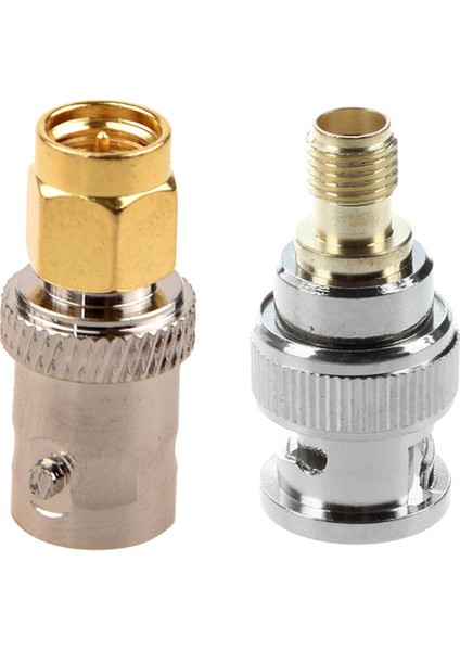 Altın Ton Sma Erkek Gümüş Ton Bnc Dişi Konnektör Adaptörü ve Bnc Erkek Sma Dişi Fiş Koaksiyel Adaptör (Yurt Dışından)