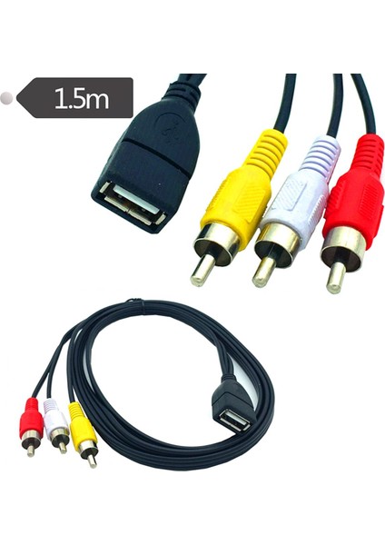 Feet/1.5 M USB 2.0 Dişi 3 Rca Erkek Video A/v Kamera Adaptör Kablosu (Yurt Dışından)