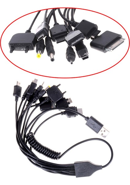 Cep Telefonu Karşılaşması Için Evrensel 10'u 1 Arada USB Çoklu Şarj Cihazı Geri Çekilebilir Telefon Kablosu (Yurt Dışından) fiyatları
