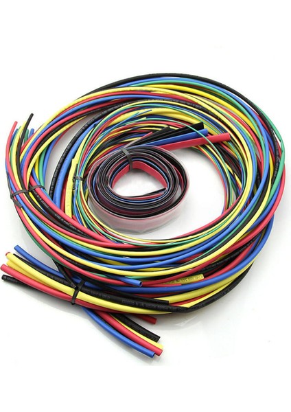 55M/KIT Isıyla Daralan Makaron 11 Boy Renkli Tüp Kılıfı Tel Kablo 6 Renk - Fotoğraf Rengi (Yurt Dışından)