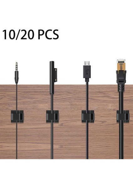 10/20 Adet Tutkal Kendinden Yapışkanlı Tel Tutucu Sabitleyici Tutucu Kablo Tutucu Kare Plastik Montaj Kelepçesi Ağ Ofis Tv Koaksiyel Kablo (Yurt Dışından)