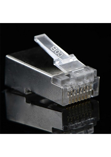 Modüler Fiş Konnektörü RJ45 Cat6 8P8C Korumalı Telli Sıkma 50PCS (Yurt Dışından)