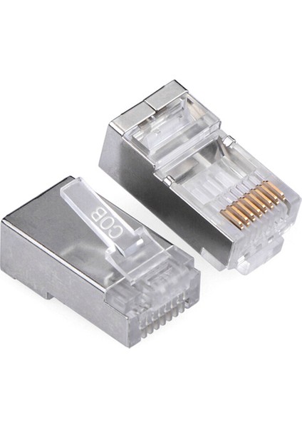 Modüler Fiş Konnektörü RJ45 Cat6 8P8C Korumalı Telli Sıkma 50PCS (Yurt Dışından)