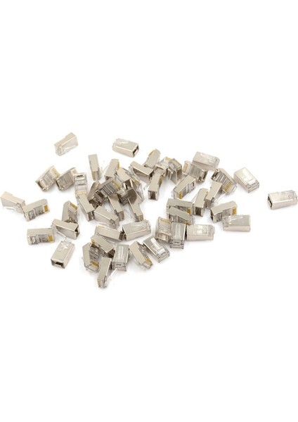 Modüler Fiş Konnektörü RJ45 Cat6 8P8C Korumalı Telli Sıkma 50PCS (Yurt Dışından)