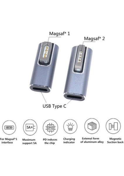 MacBook Notebook Için USB C - Magsaf Dönüştürücü Adaptör Pc Şarj Adaptörü (Yurt Dışından) modelleri