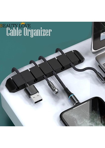 Adet Kendinden Yapışkanlı Kablo Kabloları Organizatör Masaüstü Gözenekli Silikon USB Şarj Kablosu Yönetimi Sarıcı Klip Ev, Ofis, Araba Kabloları Hattı Organize Için Uygun (Yurt Dışından)
